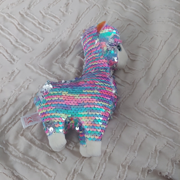 Ty Beanie Boo “Lola” Sequin Llama Plush – Colorful Sparkly Stuffed Animal - Picture 2 of 9